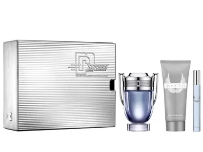 Paco Rabanne Invictus Set בושם לגבר א.ד.ט + א.ד.ט 10 מ"ל + שמפו